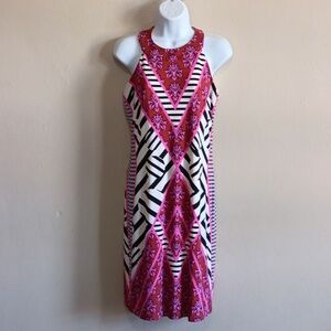 Muse Pink and White Geometric Dress